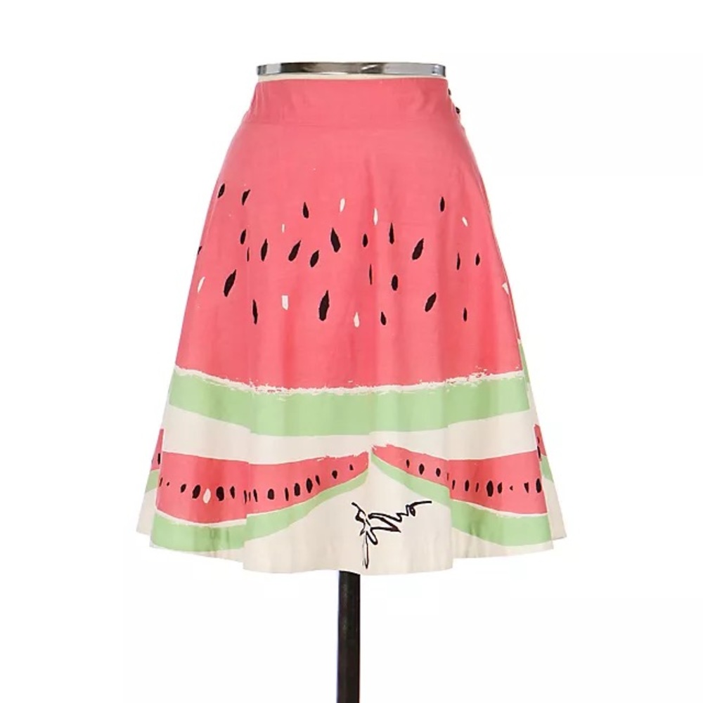ANTHROPOLOGIE WE LOVE VERA SLICE OF SUMMER WATERMELON SKIRT 10
